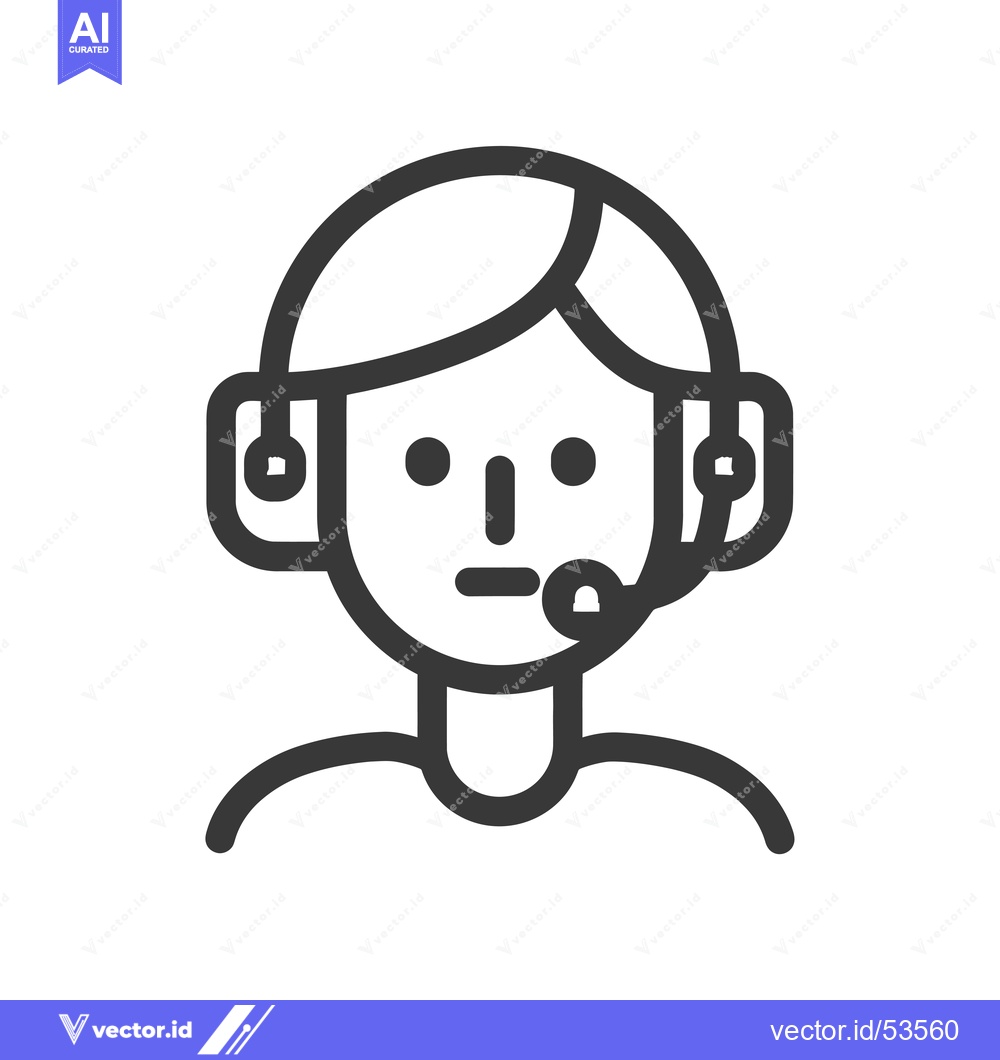 Premium Vector of Line Art Illustration of a Person Wearing Headphones