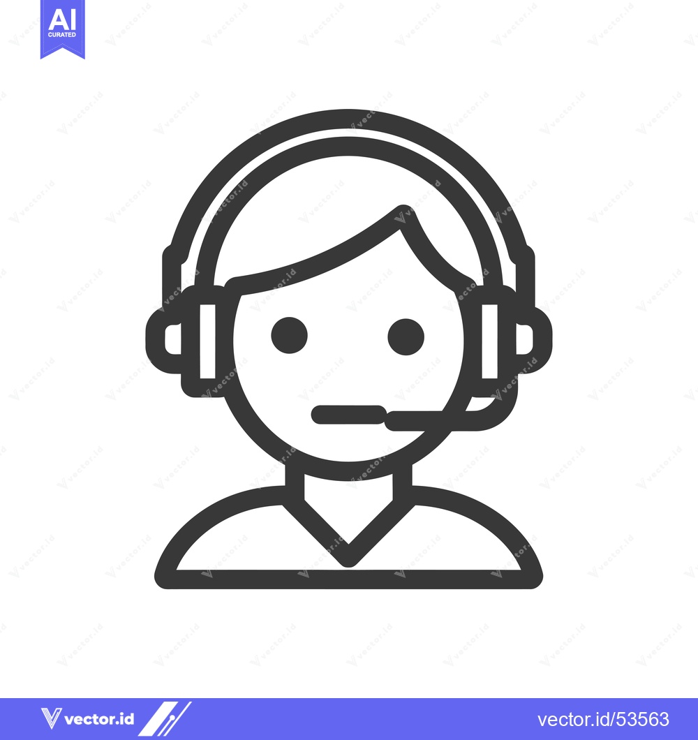 Premium Vector dari Line Art Illustration of a Person Wearing Headphones and a Microphone