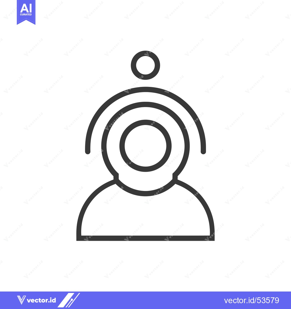 Premium Vector of Line art illustration of a person with a circle above their head