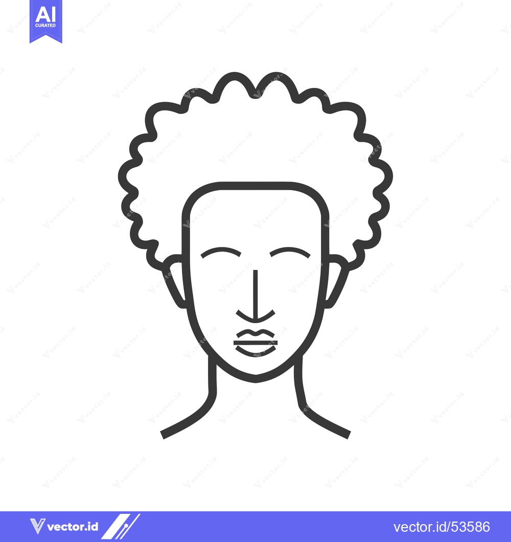 Premium Vector dari Line art illustration of a person with afro hair