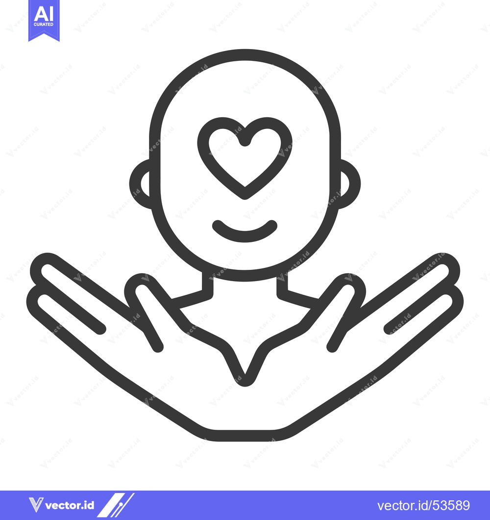 Premium Vector of Line art illustration of a person with a heart in their eye and outstr