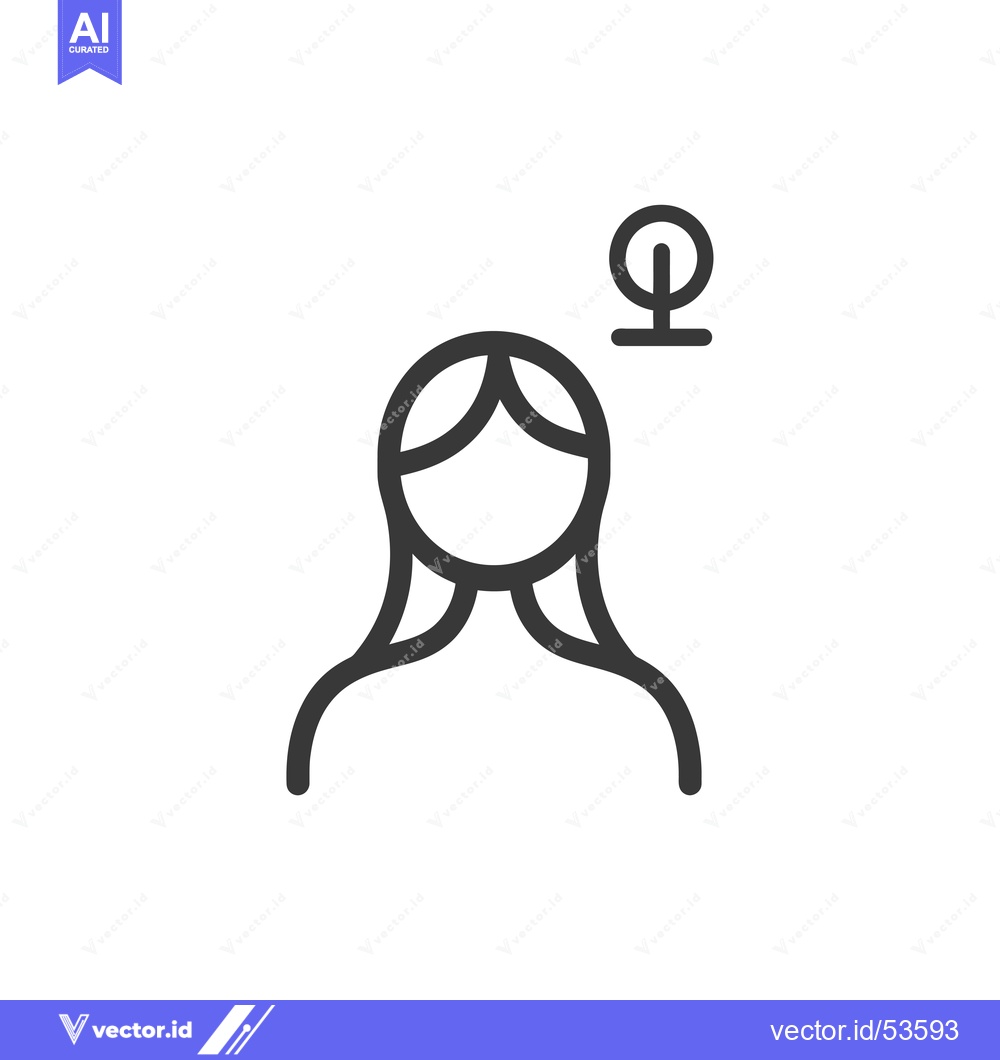 Premium Vector dari Line Art Illustration of a Person with a Lightbulb Above Their Head