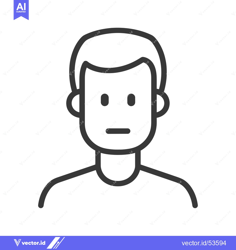 Premium Vector dari Line Art Illustration of a Person with a Neutral Expression