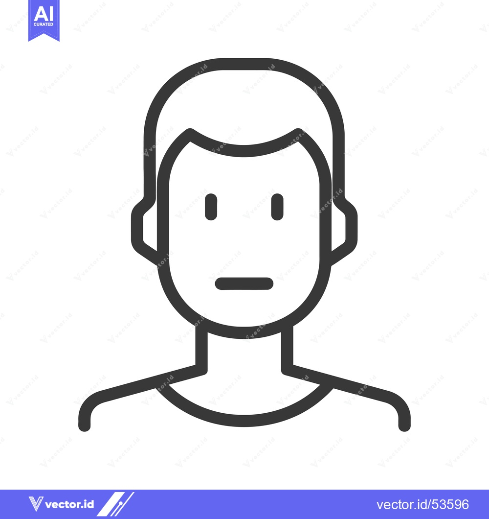Premium Vector dari Line Art Illustration of a Person with a Neutral Facial Expression