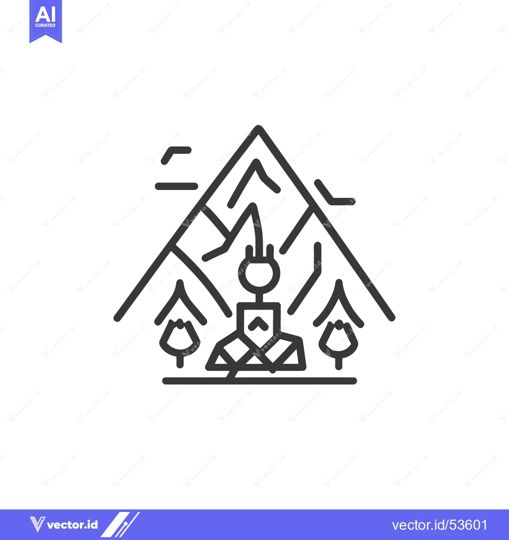 Premium Vector of Line Art Illustration of a Person with a Plug Head Standing in a Mount