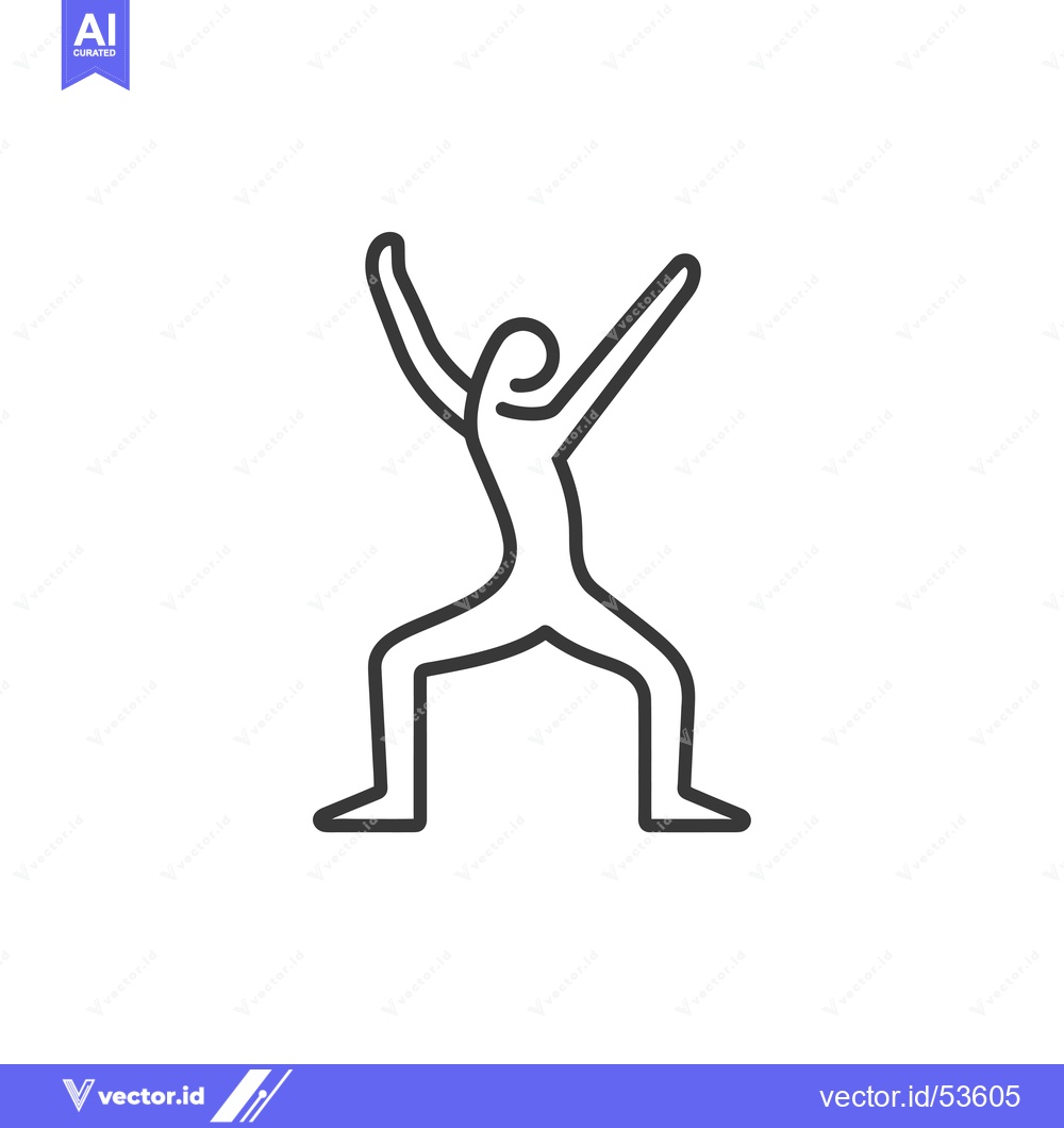 Premium Vector dari Line art illustration of a person with arms raised in the air