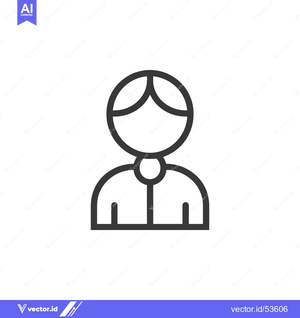 Premium Vector of Line Art Illustration of a Person with a Rounded Head and Short Hair