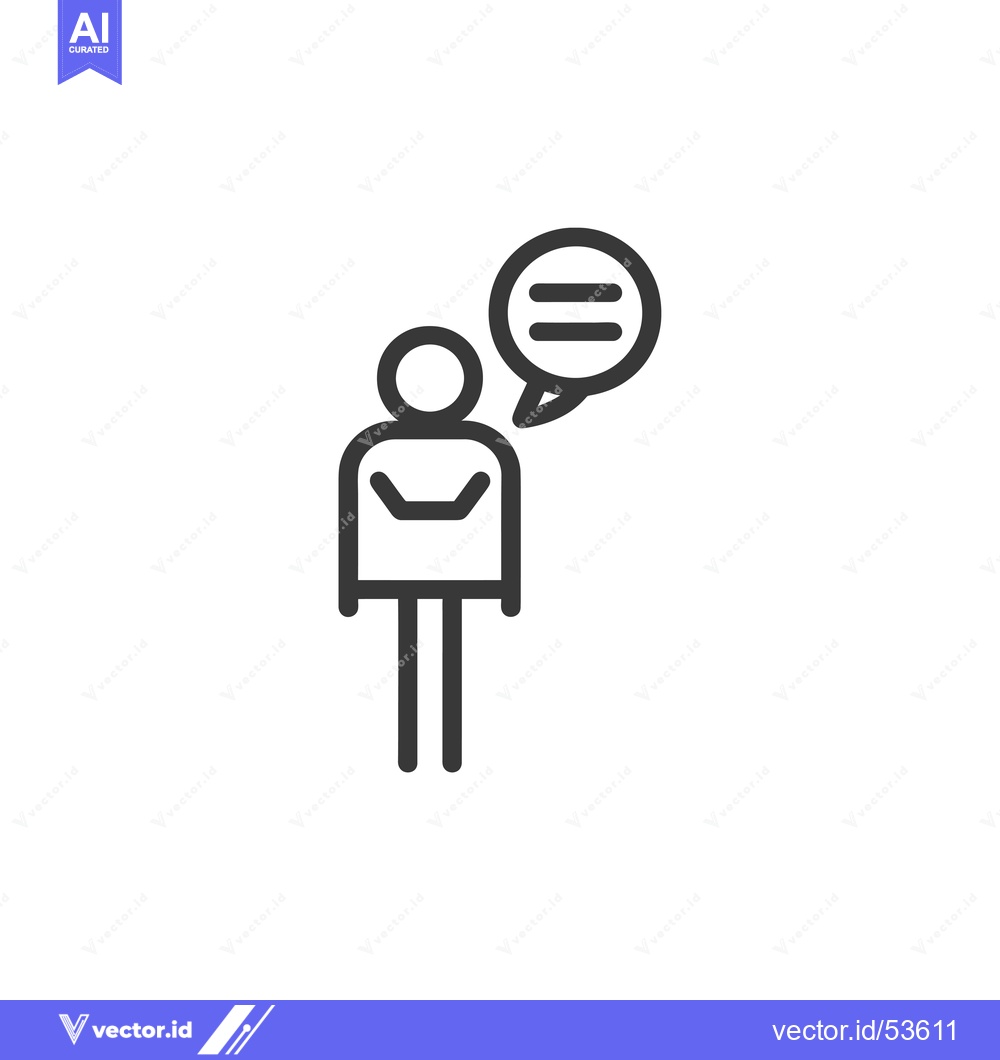 Premium Vector dari Line Art Illustration of a Person with a Speech Bubble