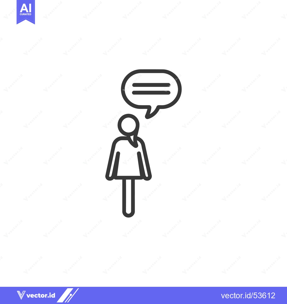 Premium Vector dari Line art illustration of a person with a speech bubble