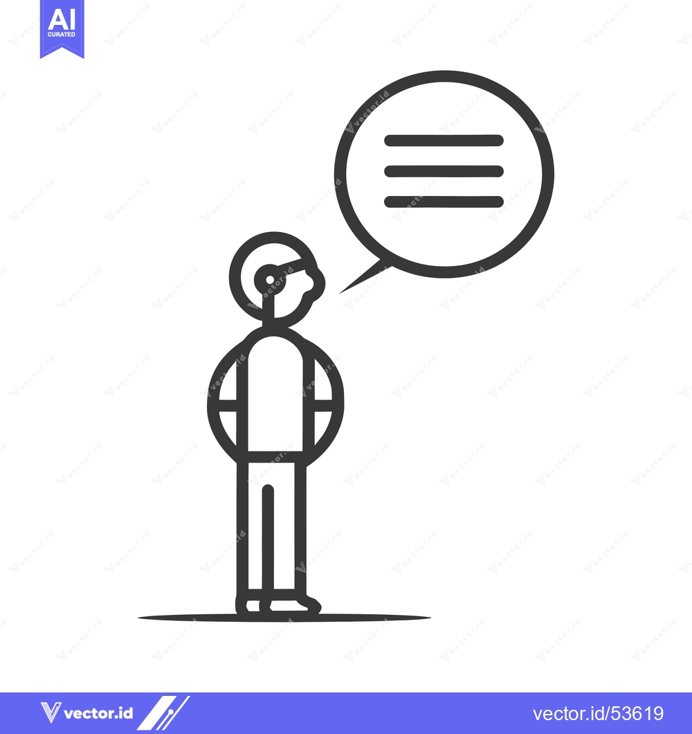Premium Vector dari Line Art Illustration of a Person with a Thought Bubble