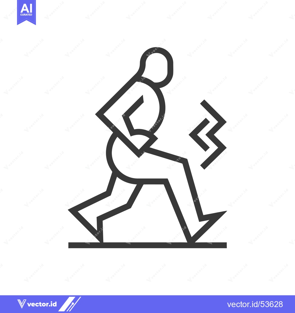 Premium Vector dari Line Art Illustration of a Person with Leg Pain