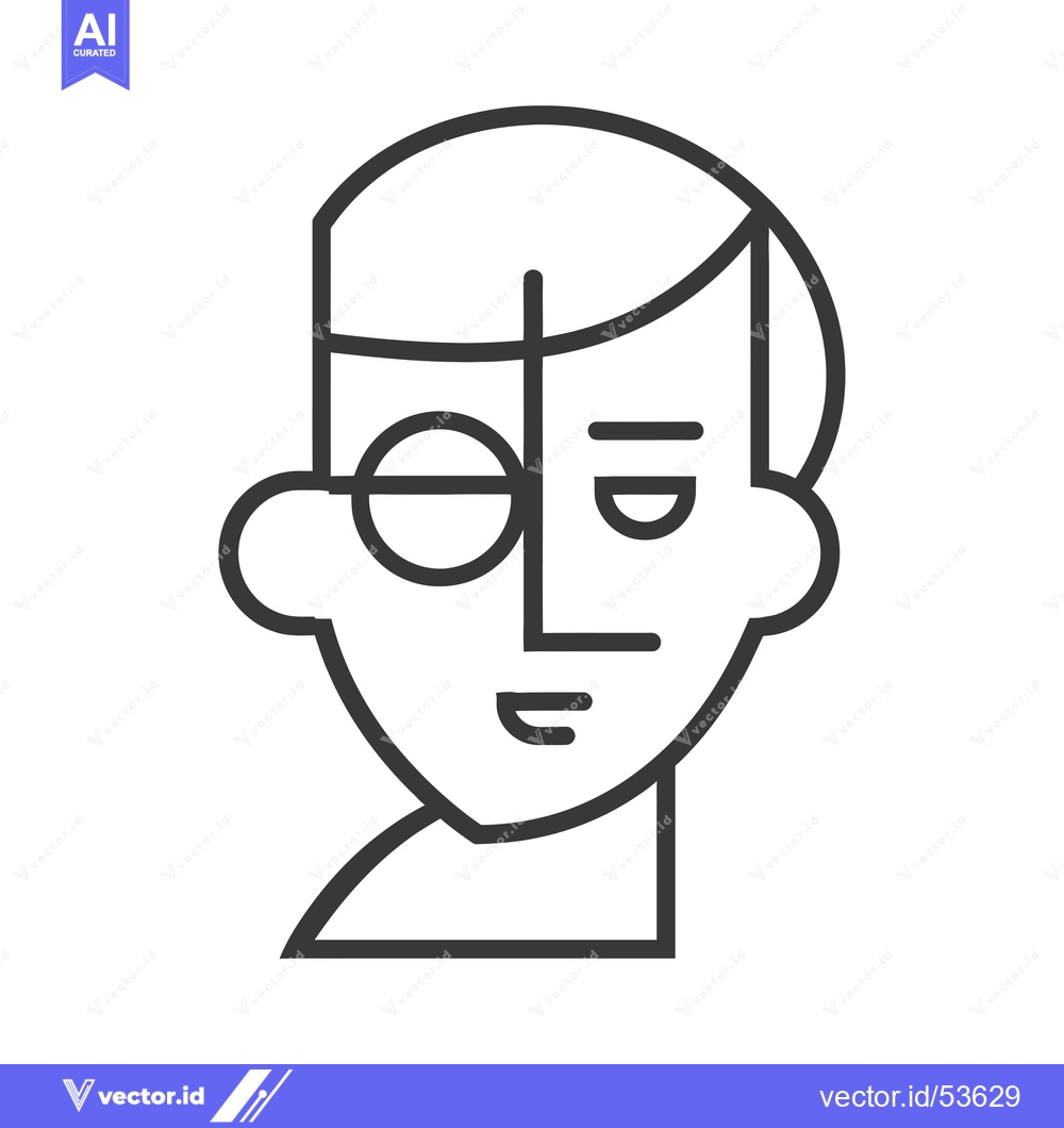 Premium Vector of Line Art Illustration of a Person with One Eye Covered