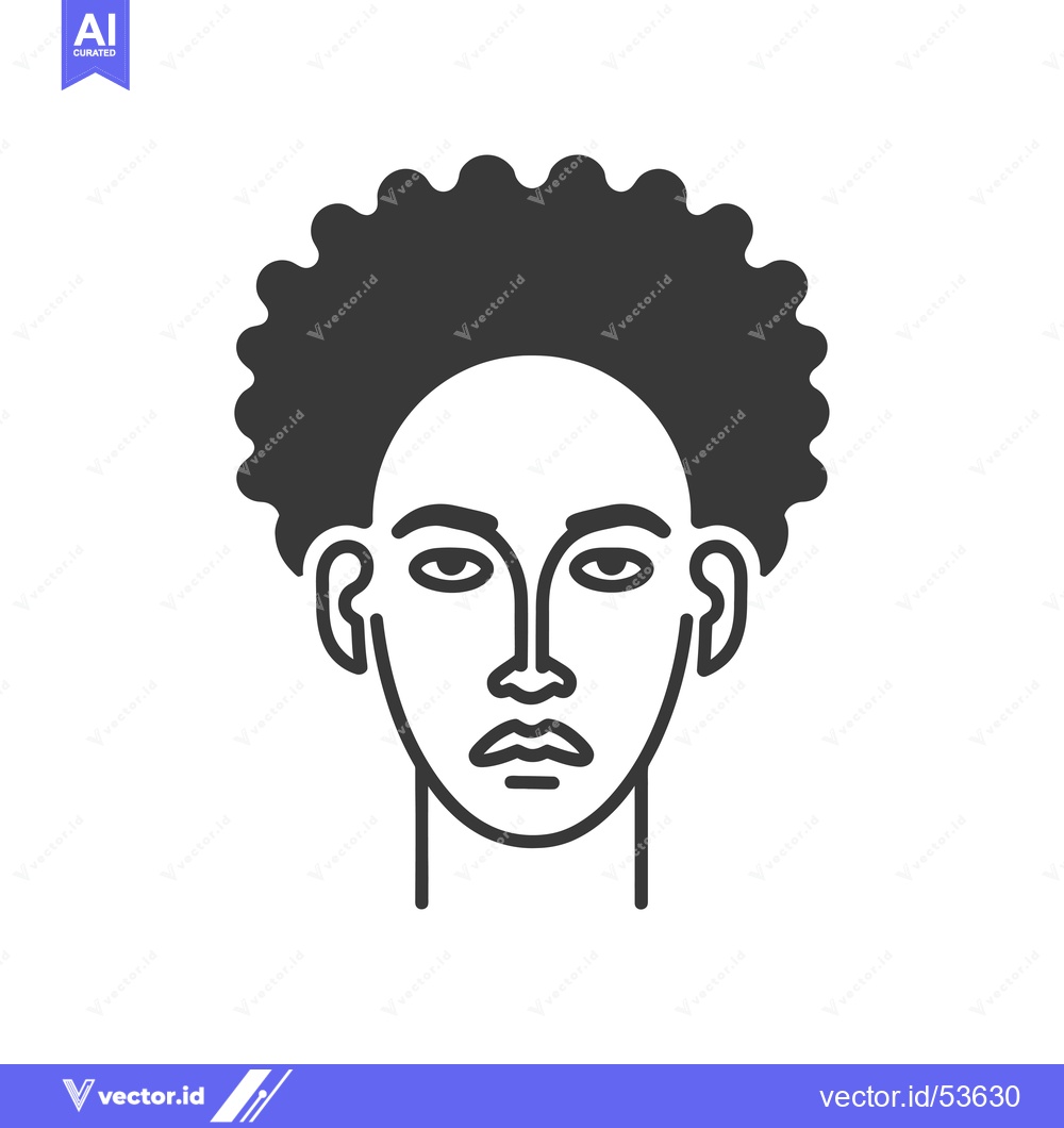 Premium Vector dari Line Art Illustration of a Person with Short Curly Hair