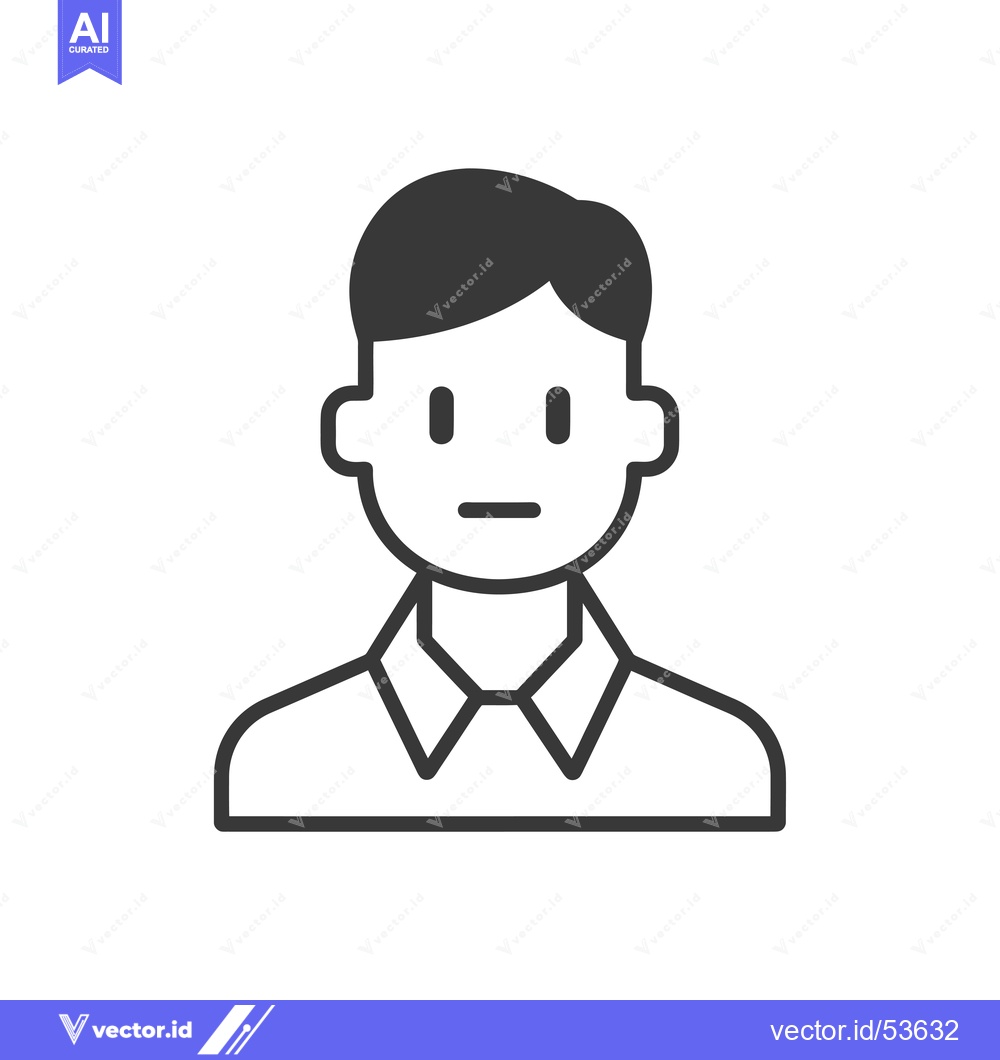 Premium Vector dari Line Art Illustration of a Person with Short Hair Wearing a Collared S
