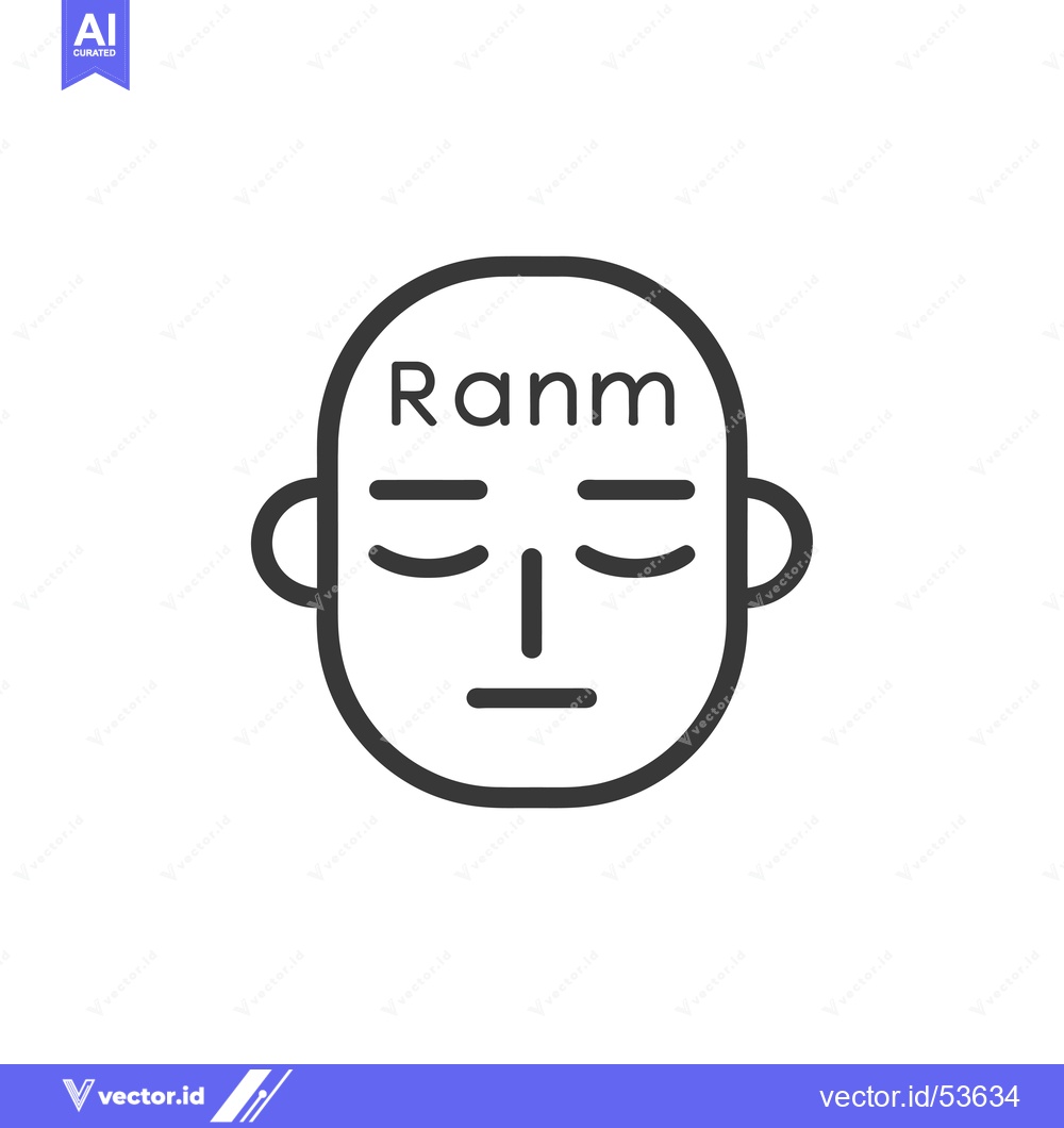 Premium Vector dari Line Art Illustration of a Person with the Word "Rannm" Written on The