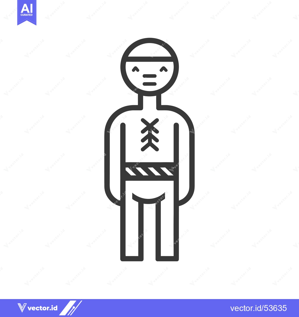 Premium Vector dari Line Art Illustration of a Person with Tribal Markings