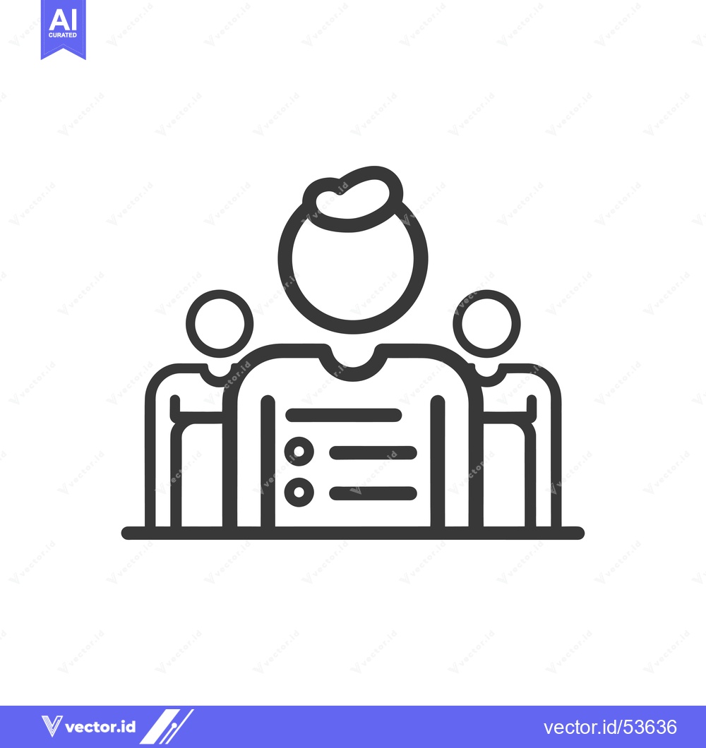 Premium Vector dari Line Art Illustration of a Person with Two Other People Standing Besid