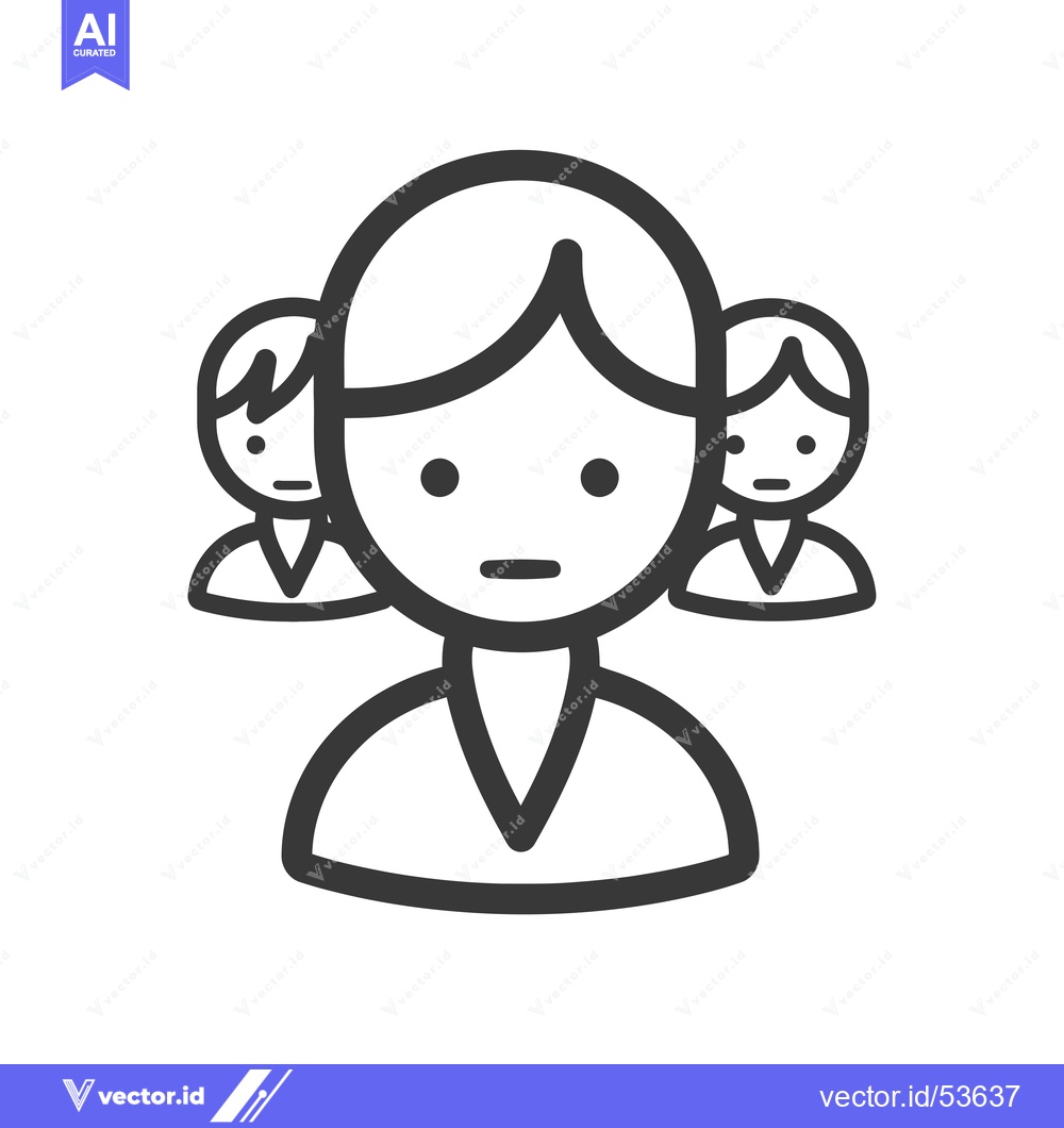 Premium Vector dari Line Art Illustration of a Person with Two Smaller Figures on Either S