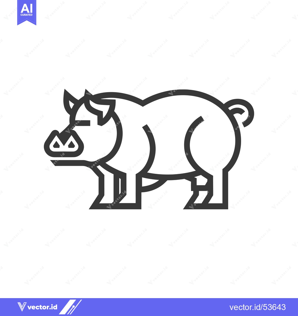 Premium Vector dari Line Art Illustration of a Pig