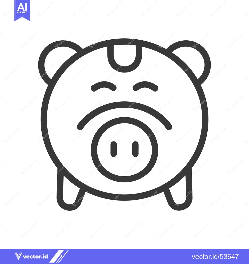 Premium Vector dari Line Art Illustration of a Piggy Bank