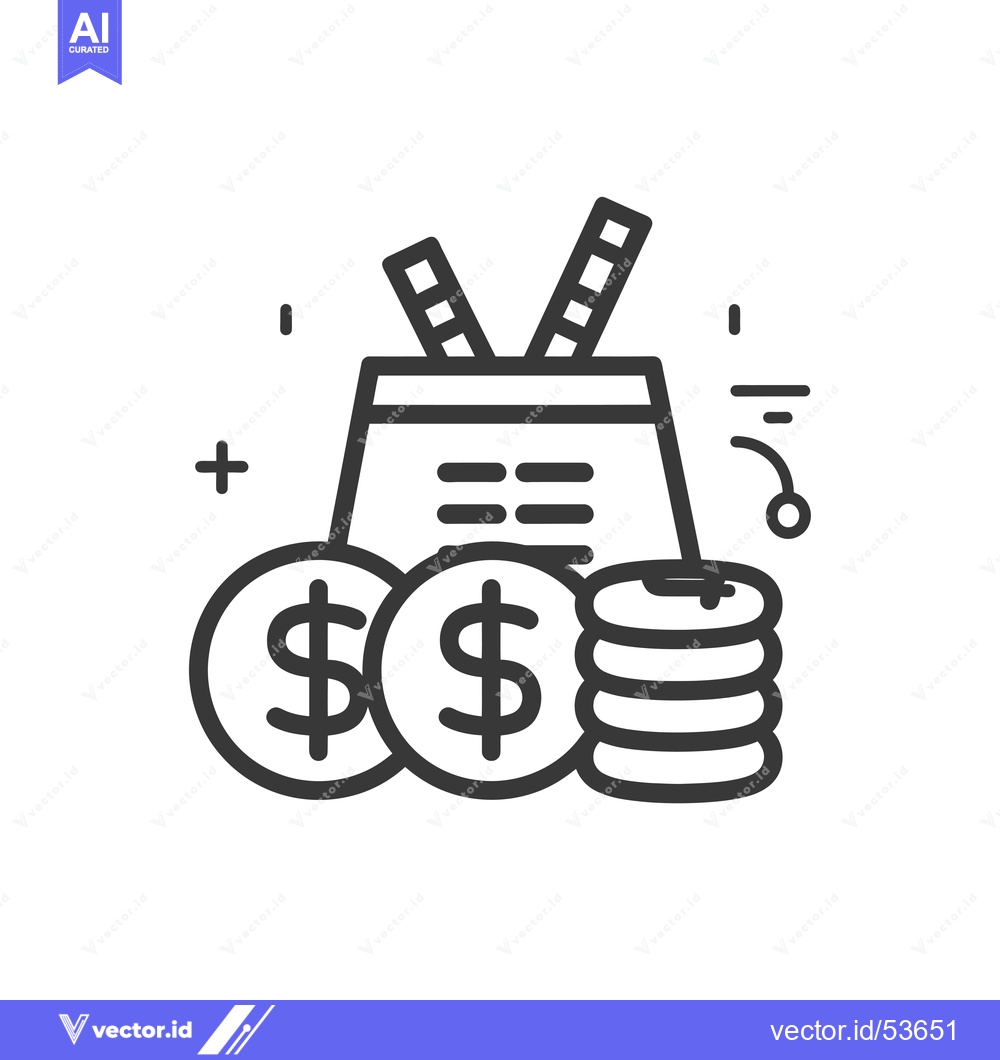 Premium Vector dari Line art illustration of a piggy bank with coins and money symbols