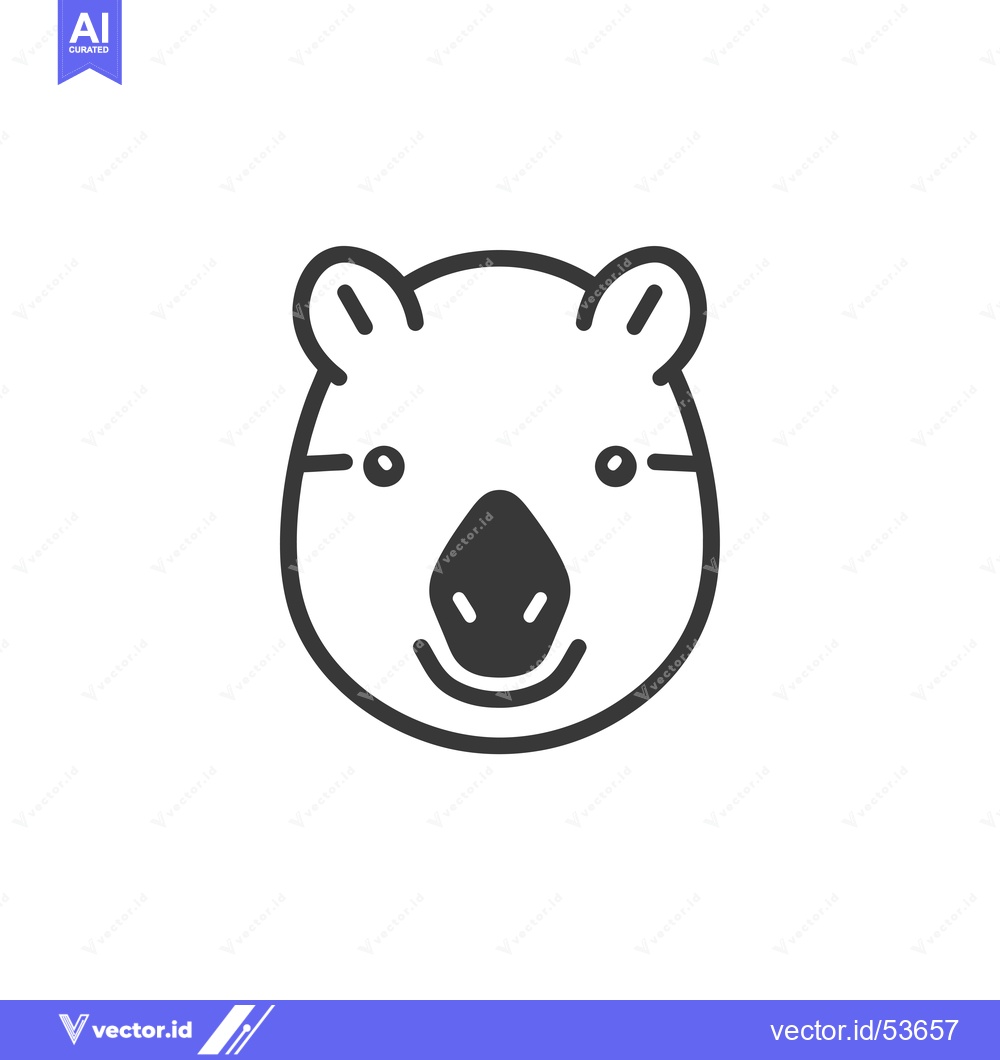 Premium Vector of Line art illustration of a pig's face