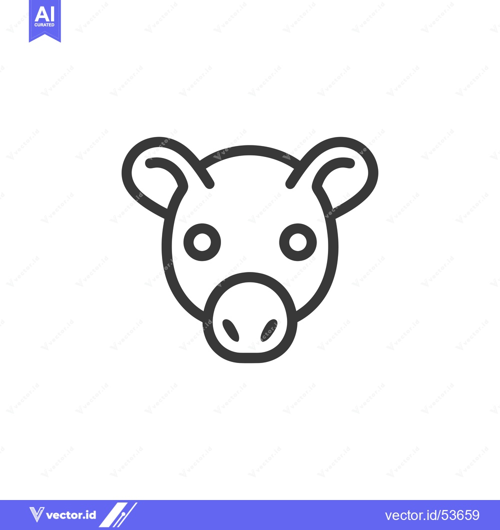 Premium Vector dari Line art illustration of a pig's head