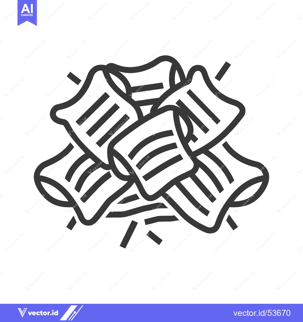 Premium Vector of Line art illustration of a pile of crumpled papers