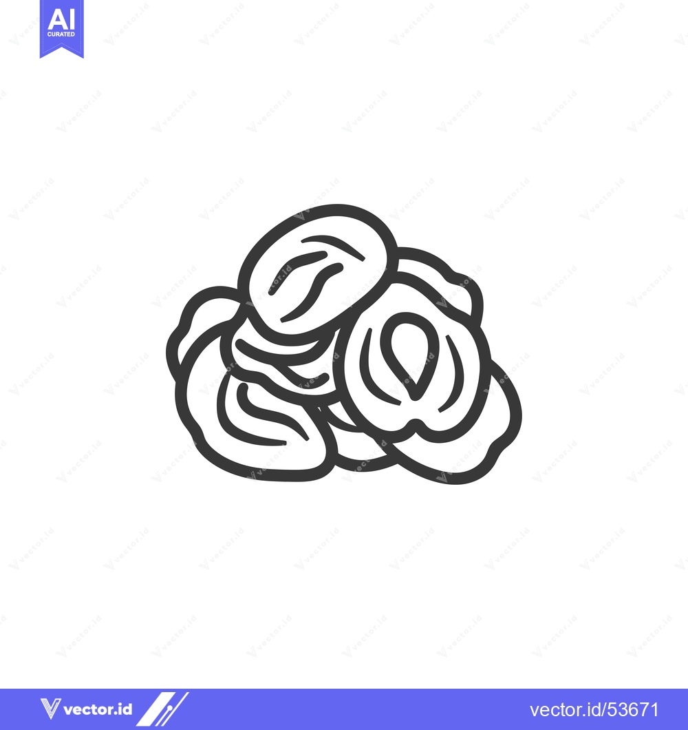 Premium Vector of Line Art Illustration of a Pile of Dried Apricots