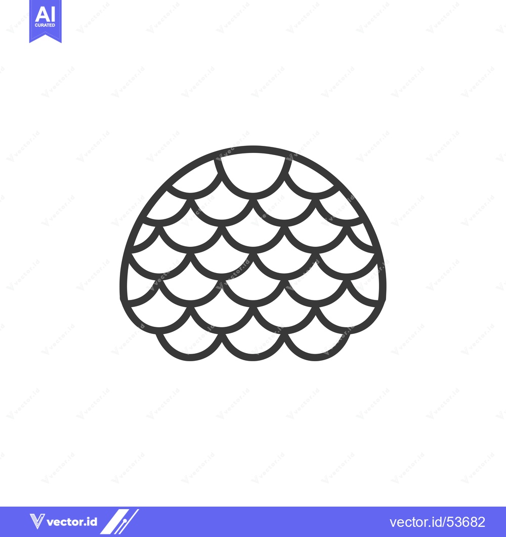 Premium Vector of Line art illustration of a pine cone