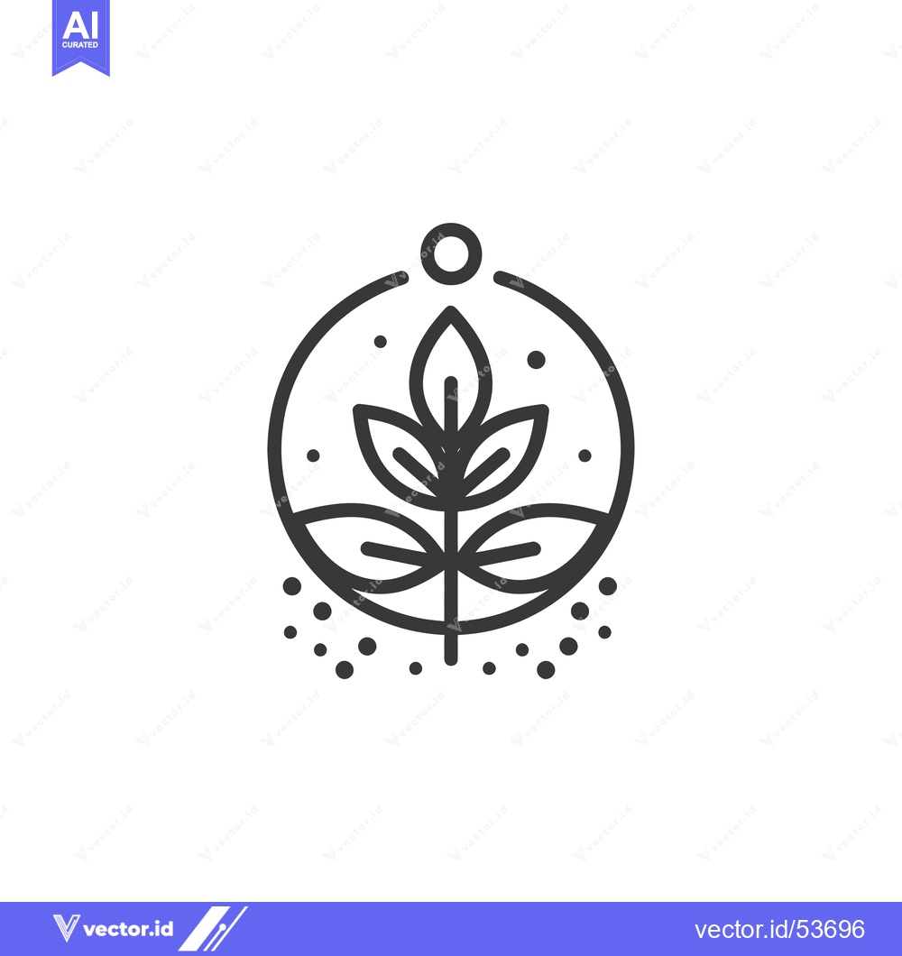 Premium Vector dari Line Art Illustration of a Plant Growing in a Circle