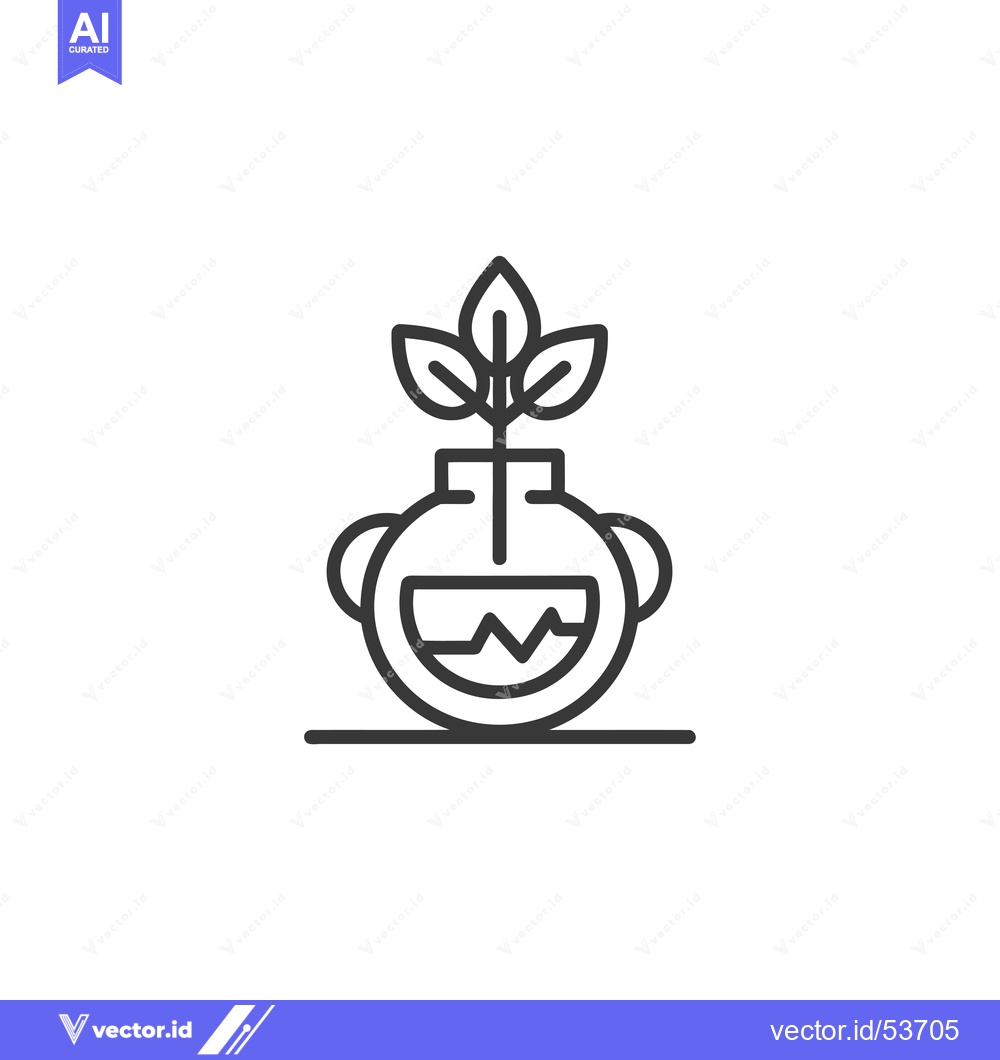 Premium Vector dari Line Art Illustration of a Plant Sprouting from a Pot