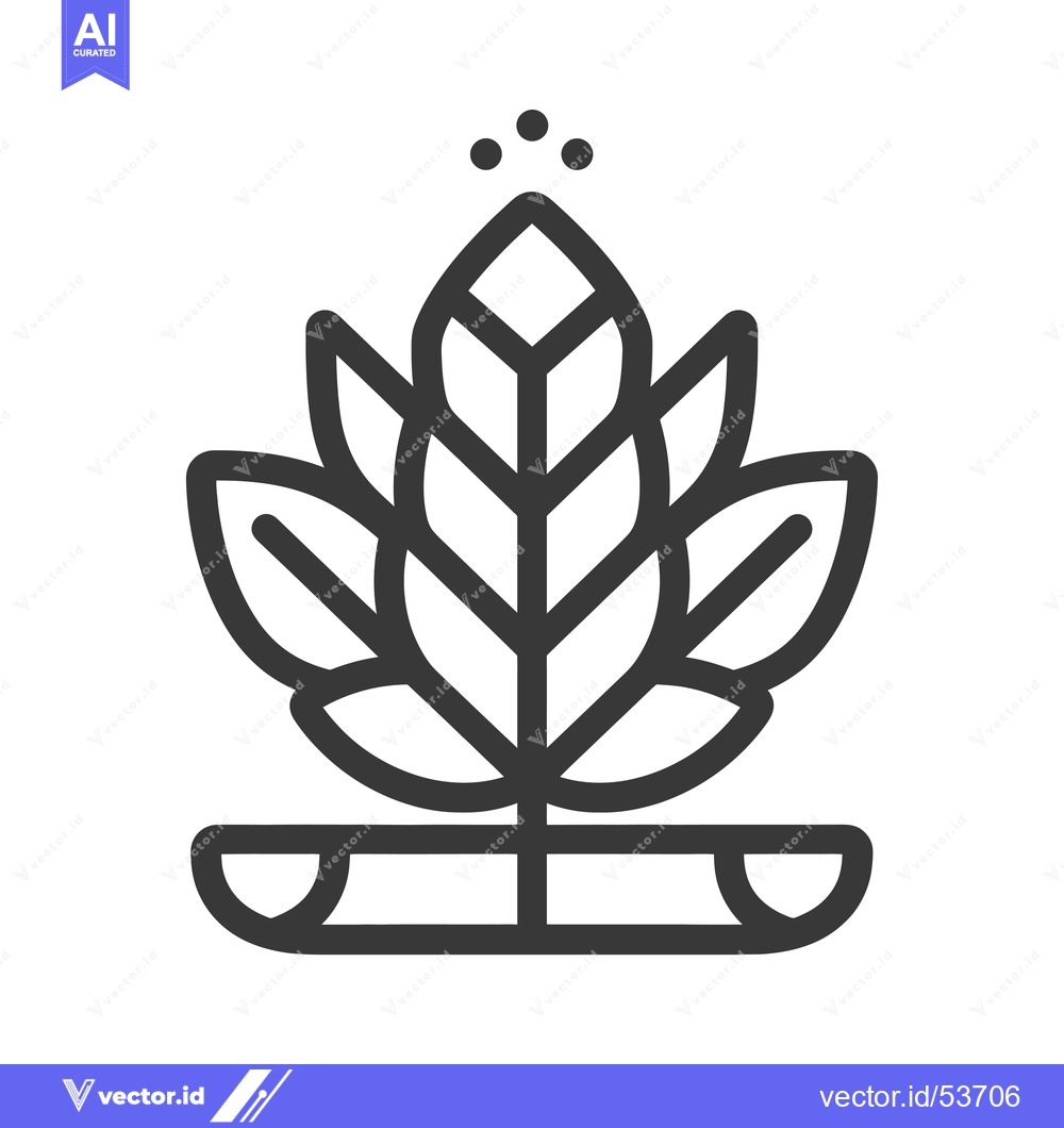 Premium Vector of Line Art Illustration of a Plant Sprouting from Soil