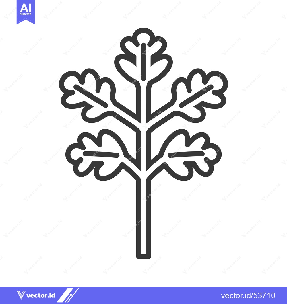 Premium Vector dari Line Art Illustration of a Plant with Five Leaves