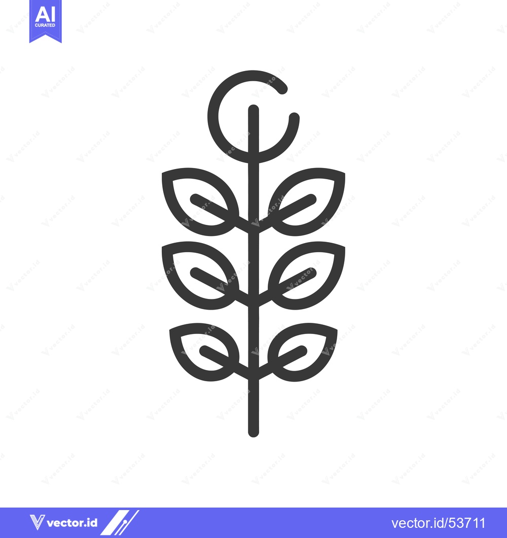 Premium Vector dari Line Art Illustration of a Plant with Five Leaves