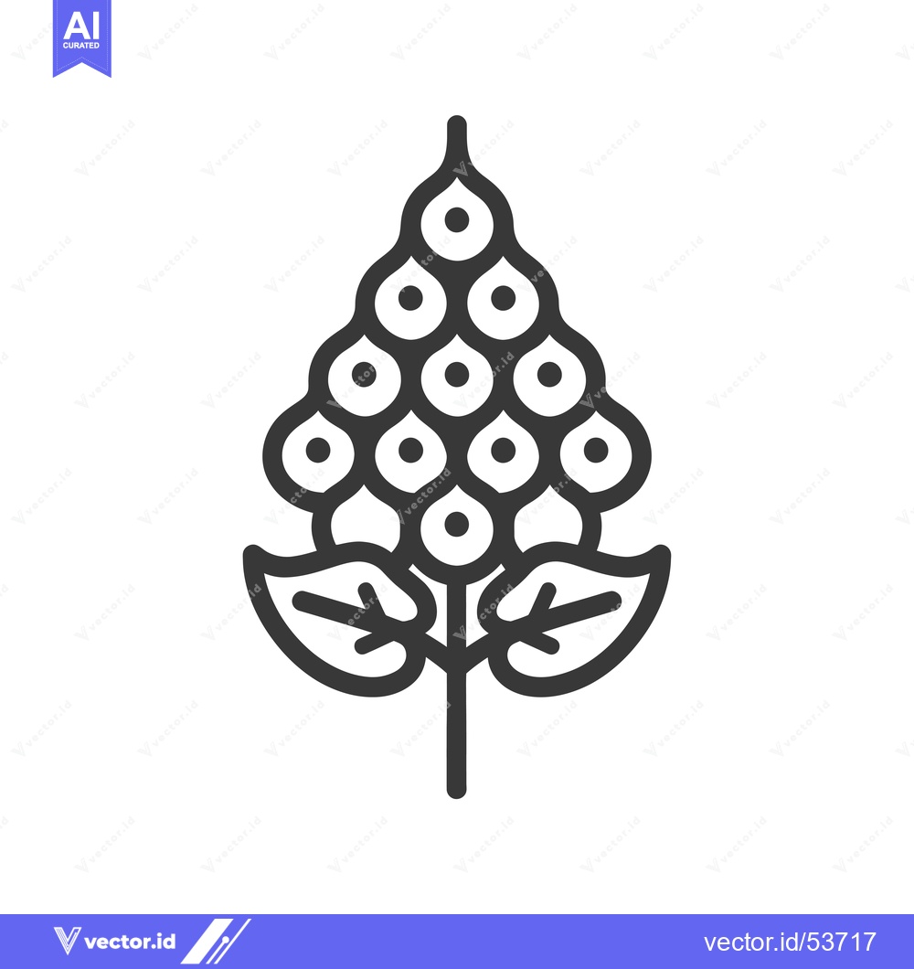 Premium Vector of Line art illustration of a plant with round fruits