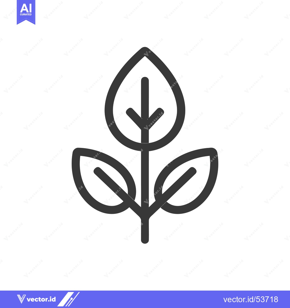 Premium Vector dari Line Art Illustration of a Plant with Three Leaves