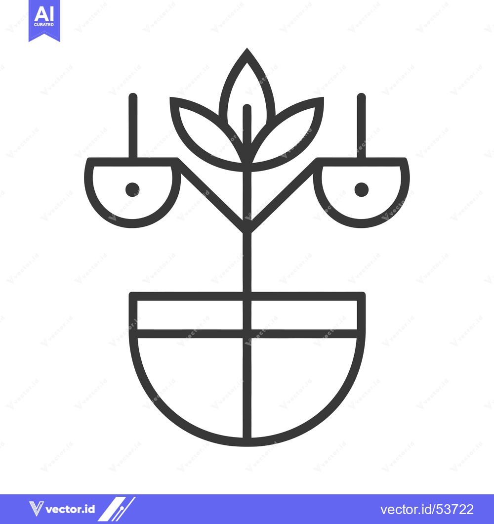 Premium Vector dari Line Art Illustration of a Plant with Two Fruits in a Pot