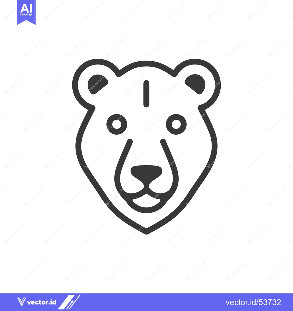 Premium Vector dari Line art illustration of a polar bear's face