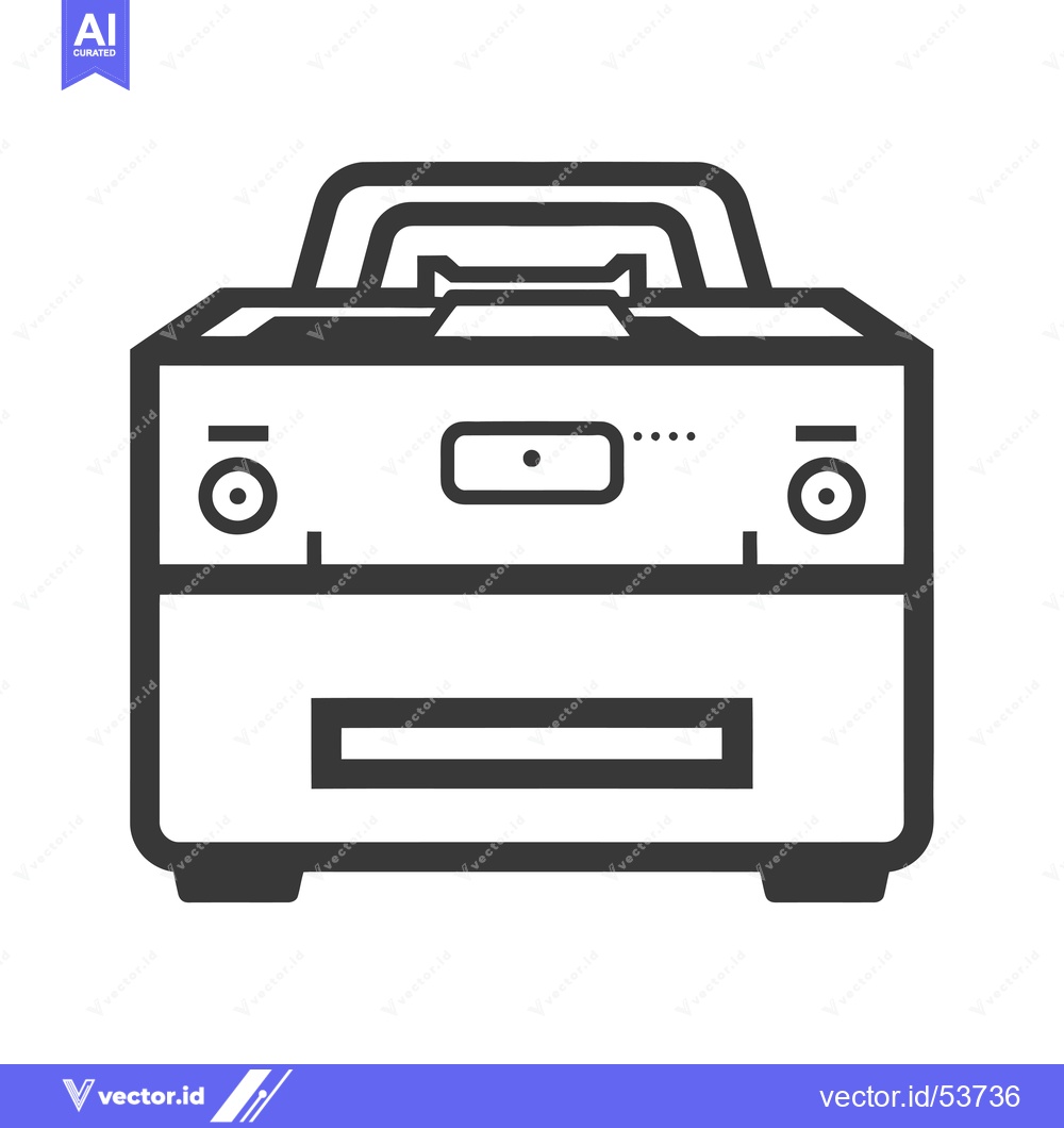 Premium Vector of Line art illustration of a portable power bank with a handle