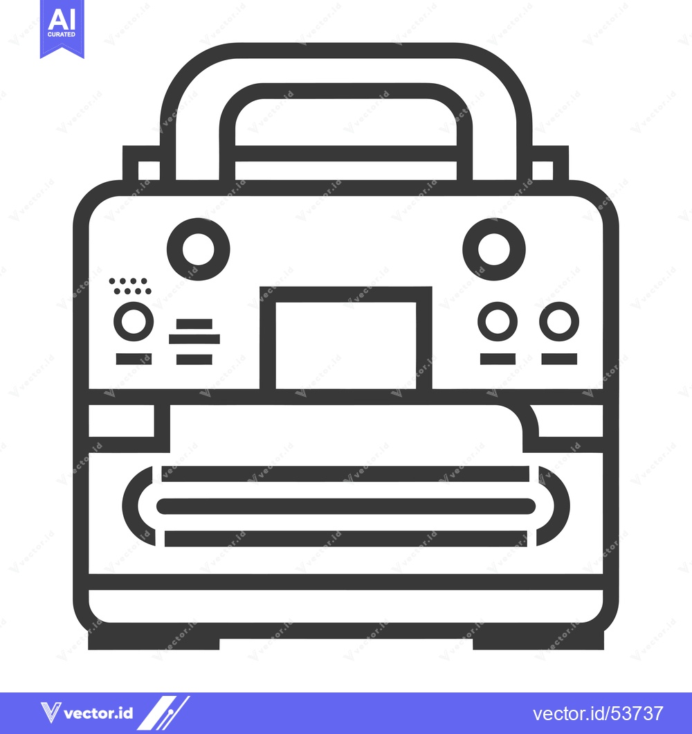 Premium Vector dari Line art illustration of a portable printer