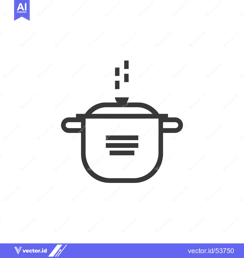 Premium Vector of Line art illustration of a pot with steam coming out of it