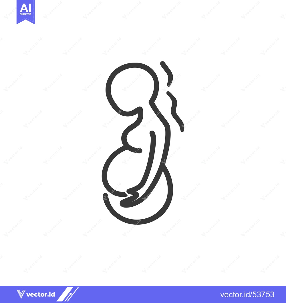 Premium Vector dari Line art illustration of a pregnant woman