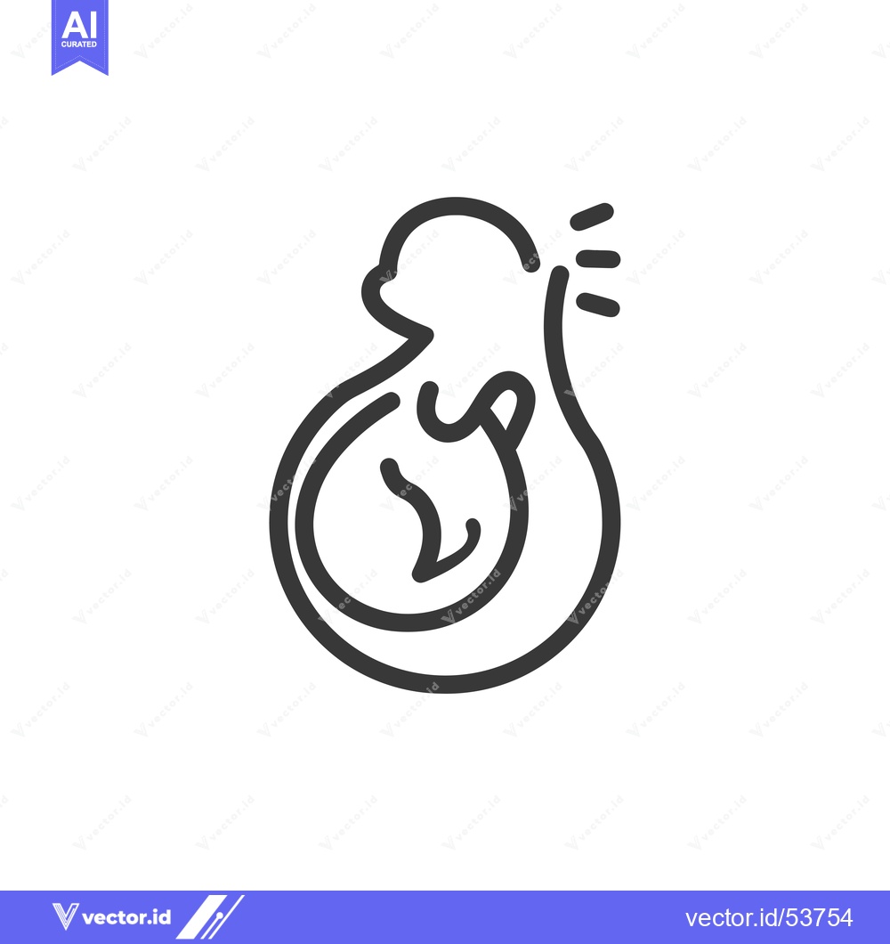 Premium Vector of Line art illustration of a pregnant woman holding a baby
