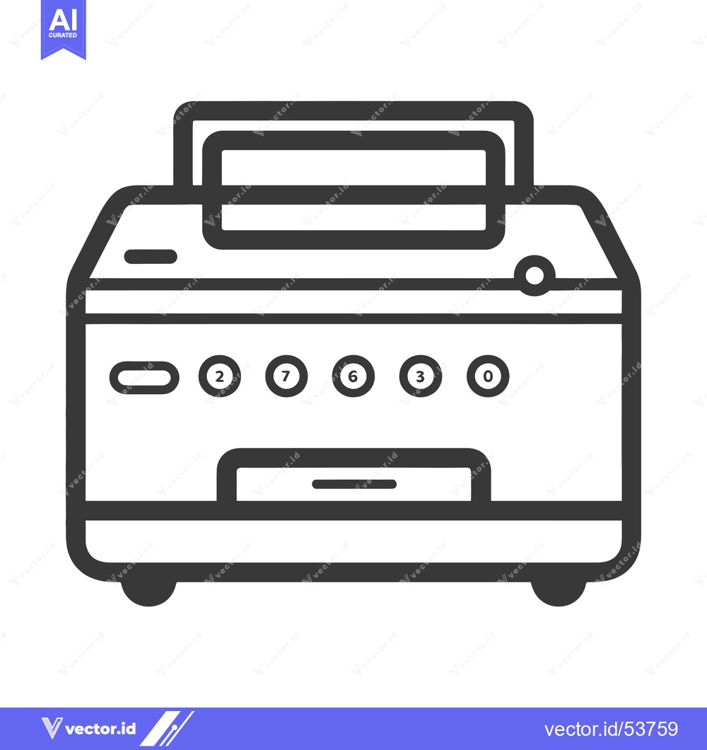 Premium Vector of Line Art Illustration of a Printer with a Paper Tray