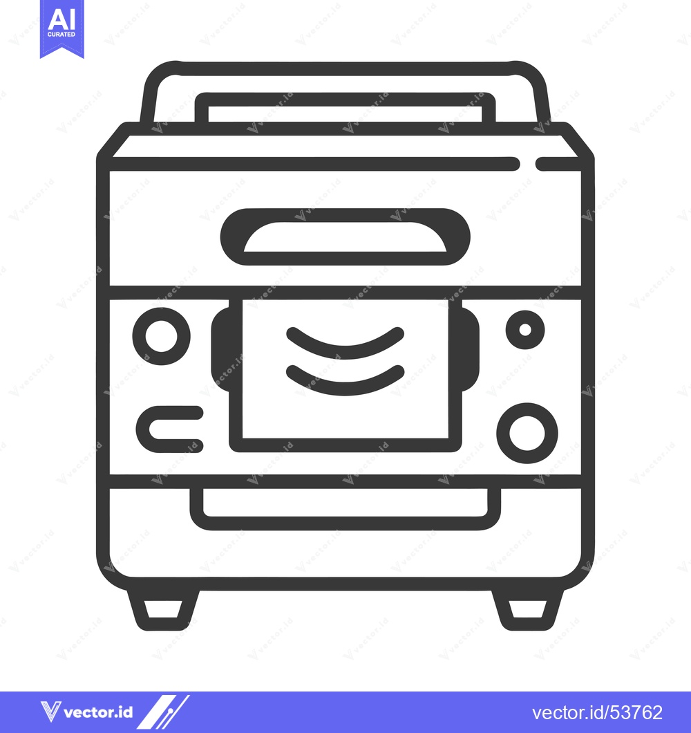 Premium Vector dari Line art illustration of a printer with paper inside