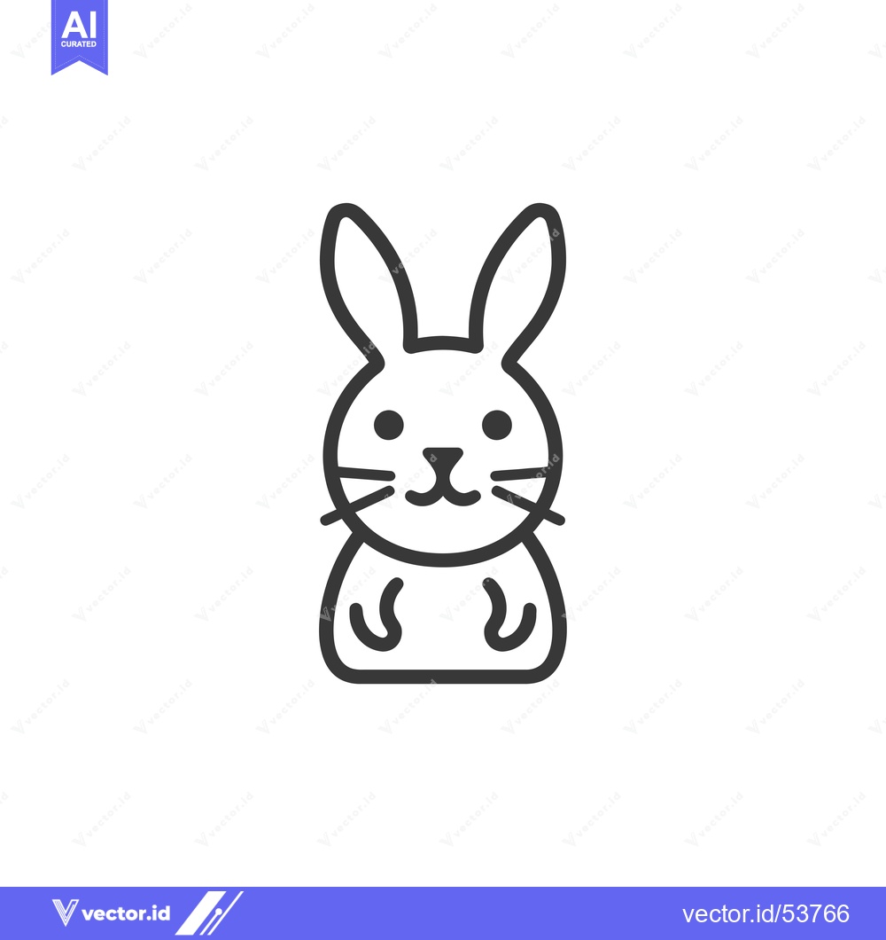 Premium Vector dari Line Art Illustration of a Rabbit