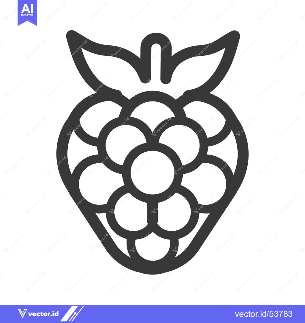 Premium Vector dari Line Art Illustration of a Raspberry