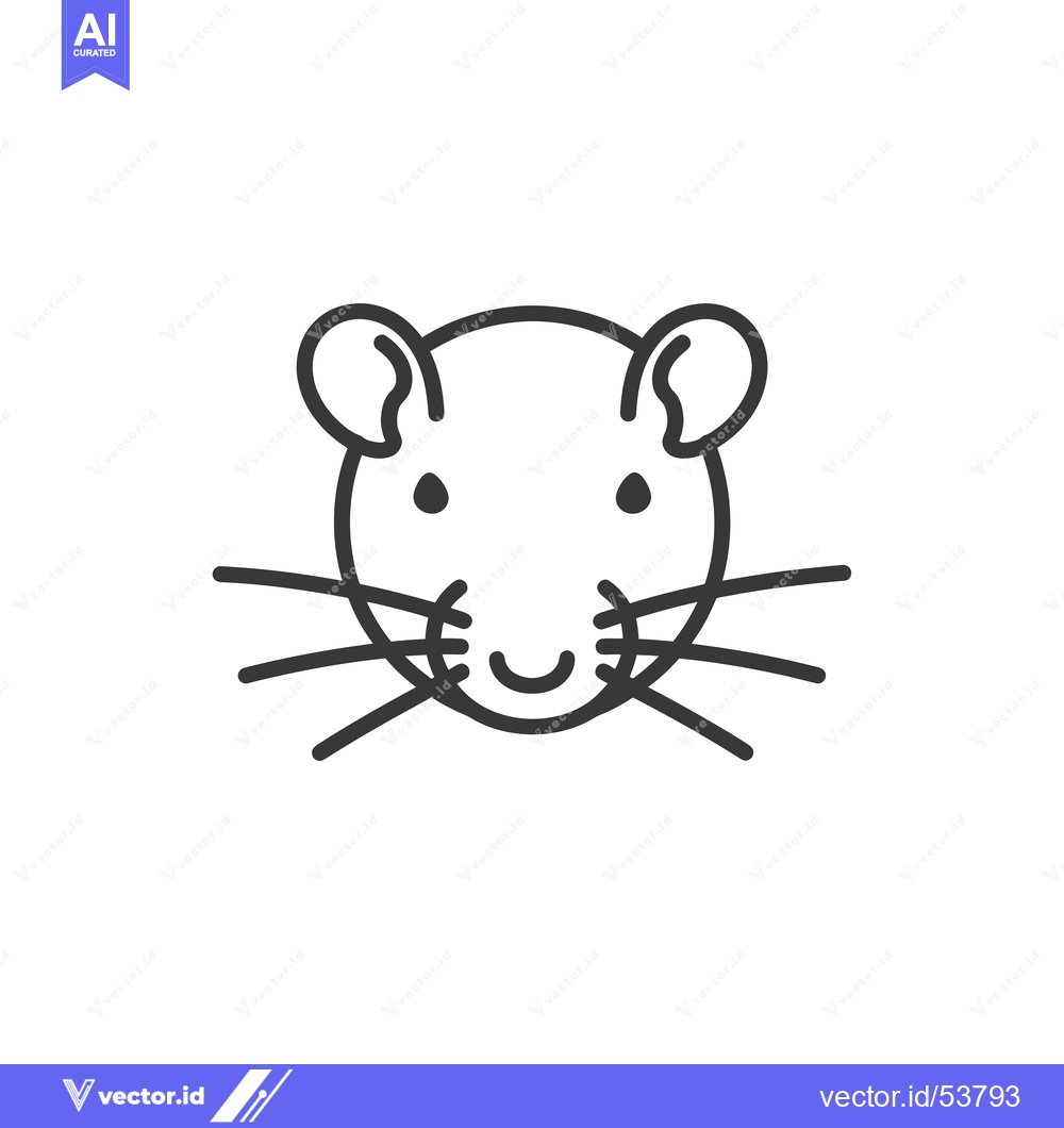 Premium Vector of Line art illustration of a rat's face