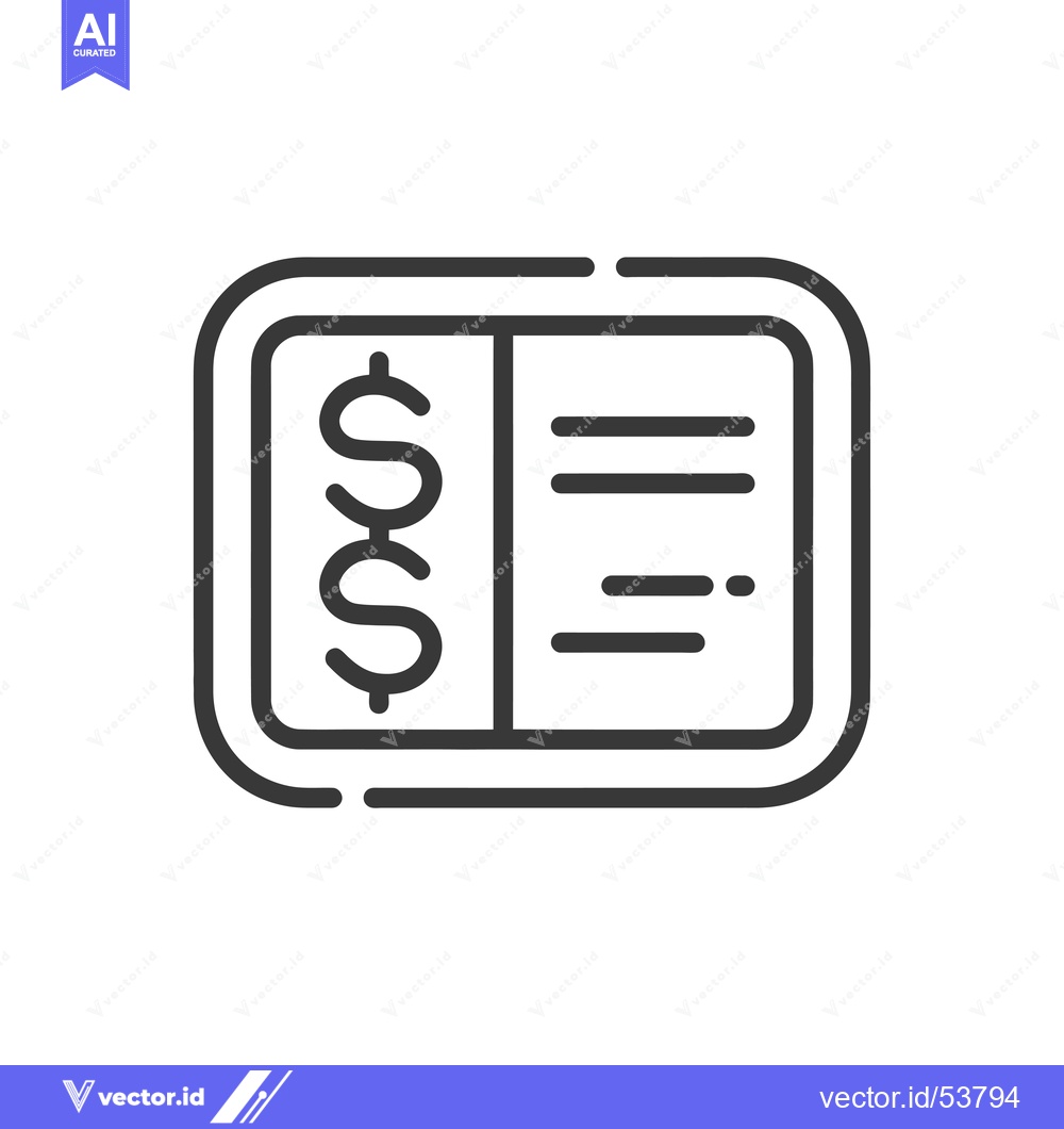 Premium Vector dari Line art illustration of a receipt with dollar signs